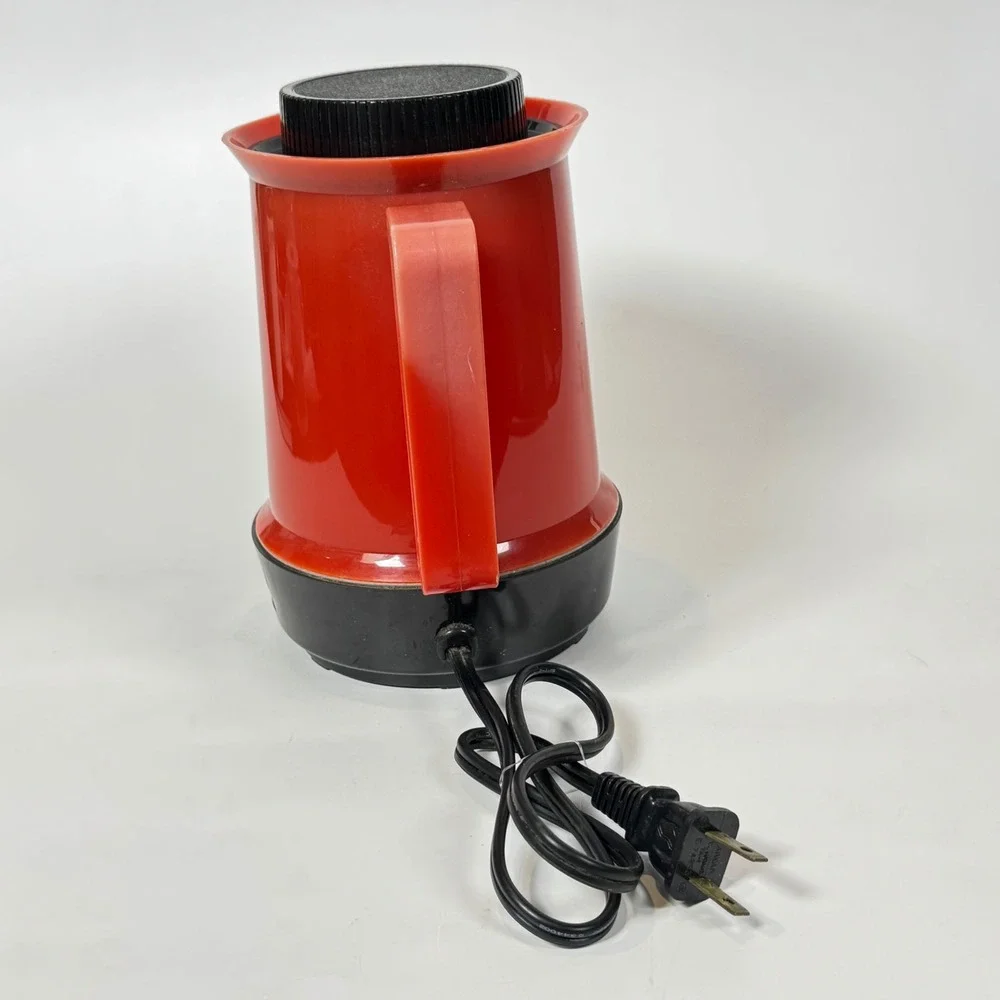 Vintage West Bend 5 Cup Electric Hot Pot Retro Red Black Model 53505 Works